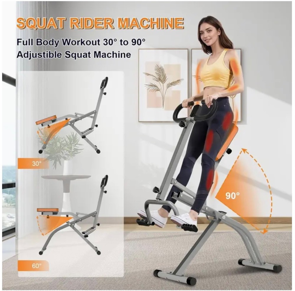 Squat Assist Trainer Seated Squat Machine Adjustable Foldable Glute Buttock Core