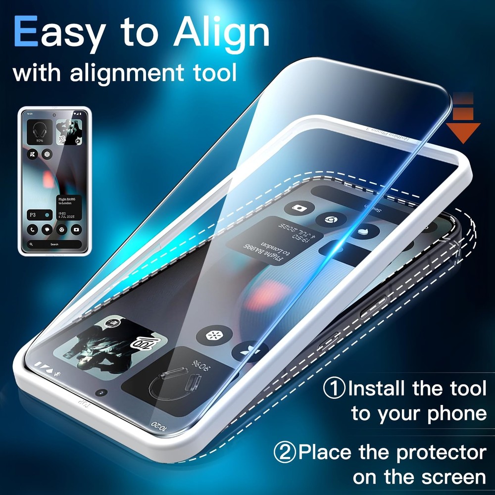 JETech Screen Protector for Nothing Phone 3 with Easy Installation Tool, 3-Pack