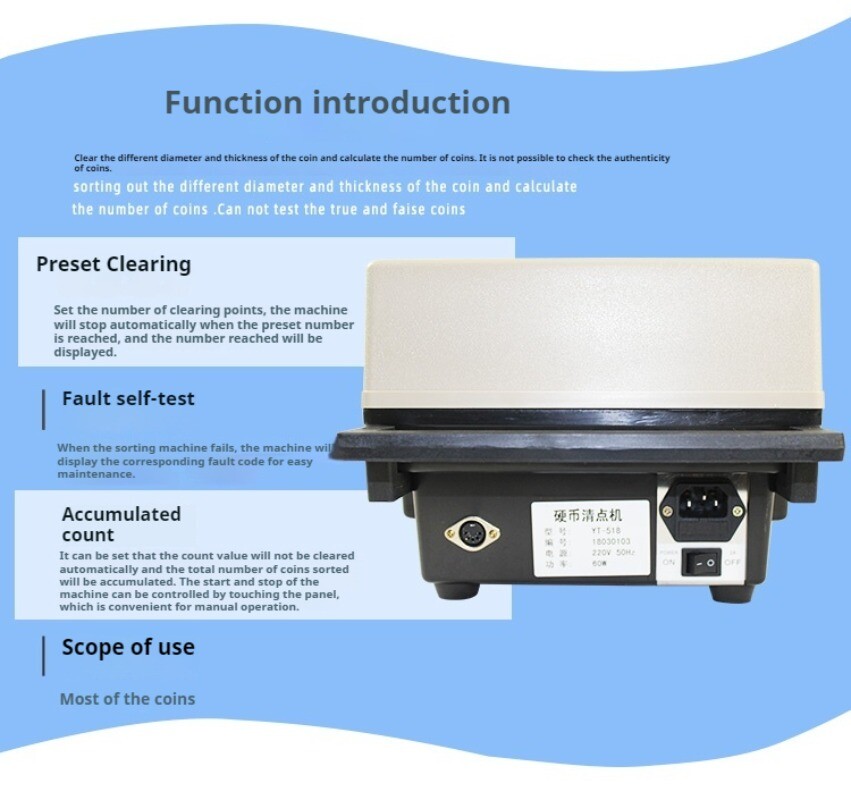YT-518 Coin Clearing MachineGame Coin Counting MachineCoin Sorting Machine