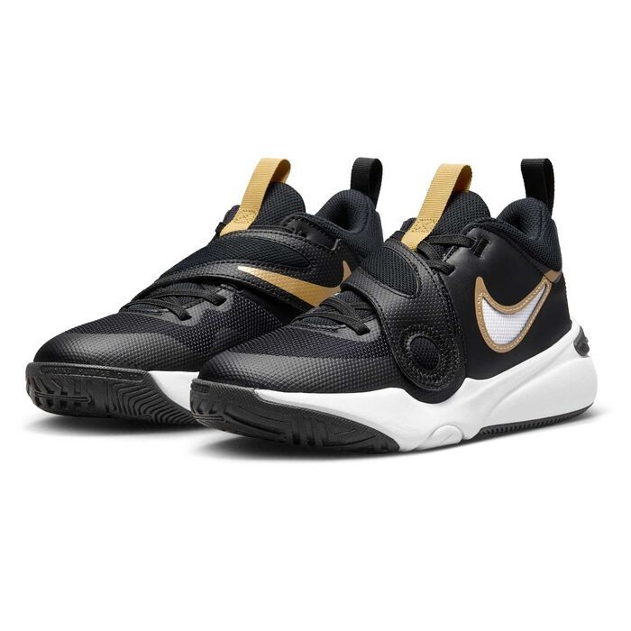 NEW Nike Team Hustle D11 Low Black Metallic Gold SIZE 11C *DV8994-004*