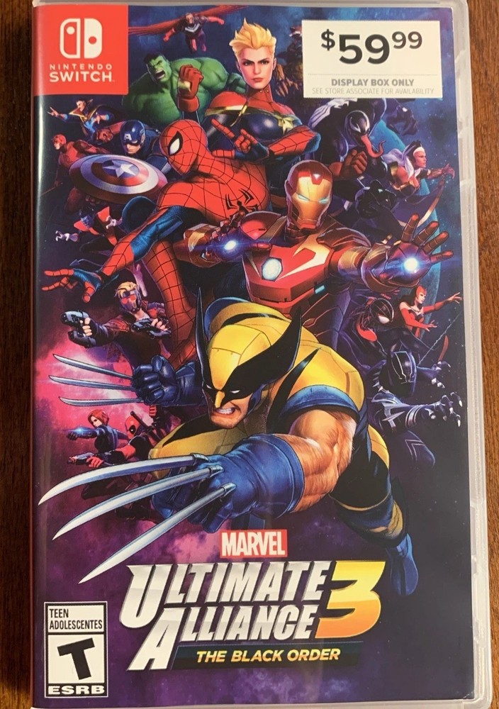 Marvel Ultimate Alliance 3 Black Nintendo Switch Authentic Display BOX NO GAME