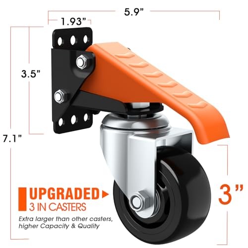 Workbench Casters Wheels Kit 920 Lbs Capacity Retractable Casters Set 920Lbs