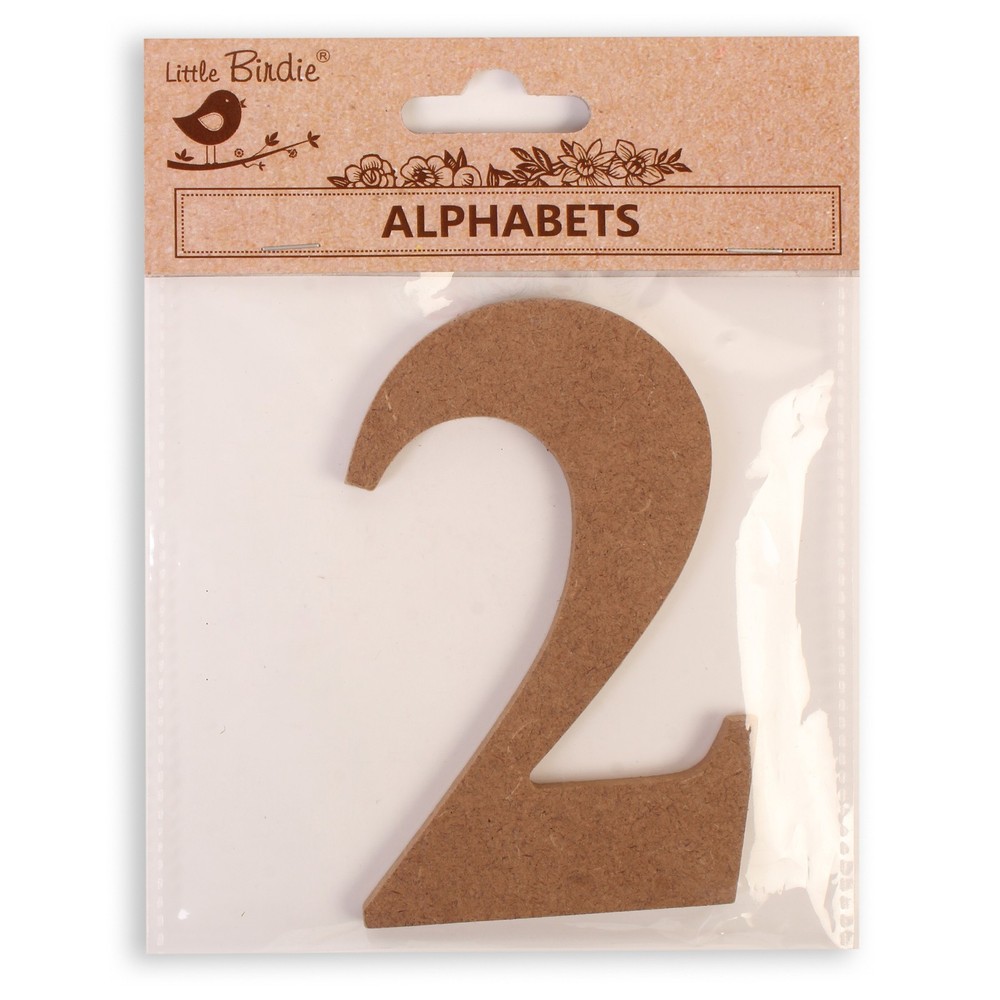 Little Birdie MDF Number 4" 1/Pkg-2 - 6 Pack