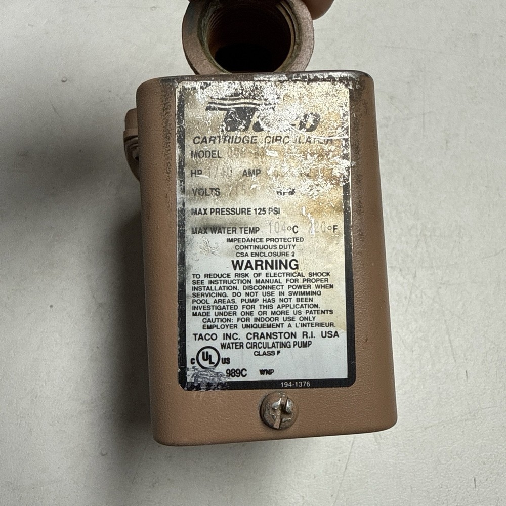 NEW TACO 006-HST4 Cartridge Circulator