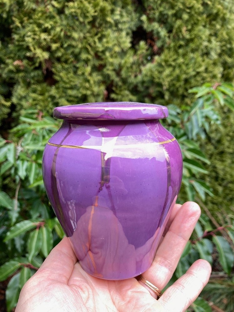 Handmade Ceramic Cremation Urn in Ruby Red, small size for pet ashes, 50 ci