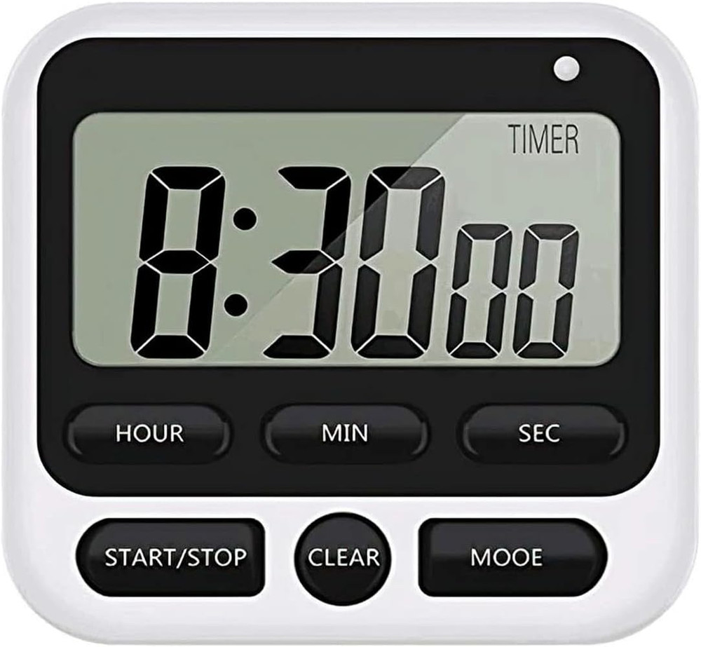 Digital Kitchen Timer with Mute/Loud Alarm Switch On/Off Switch, 12 Hour Clock &