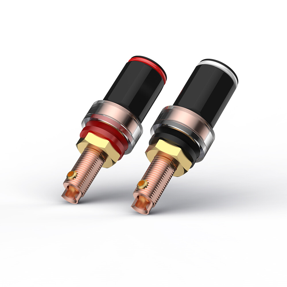 4pcs Copper Plated Binding Post 4mm Amplifier Speaker Terminal HiFi Banana plug