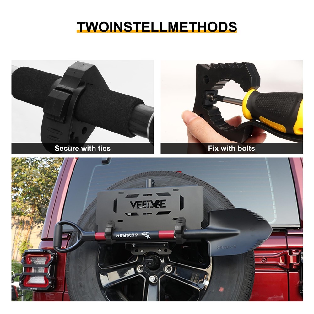 4 PCS Quick Release Rubber Clamp 1.2"-1.5" Mount for UTV ATV 4X4 Tools