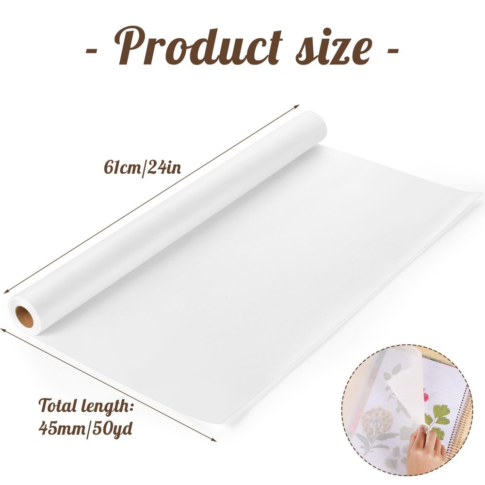 Tracing Paper Roll 24in x 50yd, White Trace Pattern x white