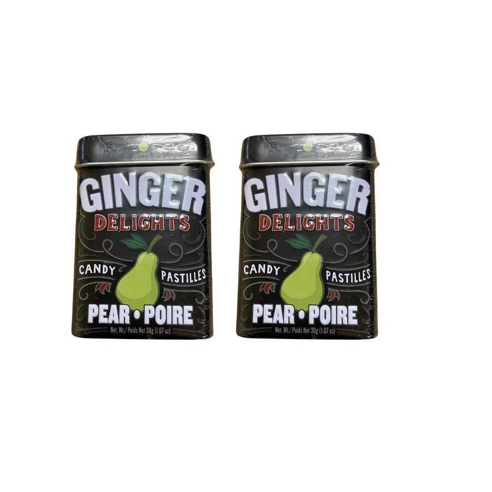 Ginger Delights Pear Candy 2 Tins Ginger Pear Hard Candy