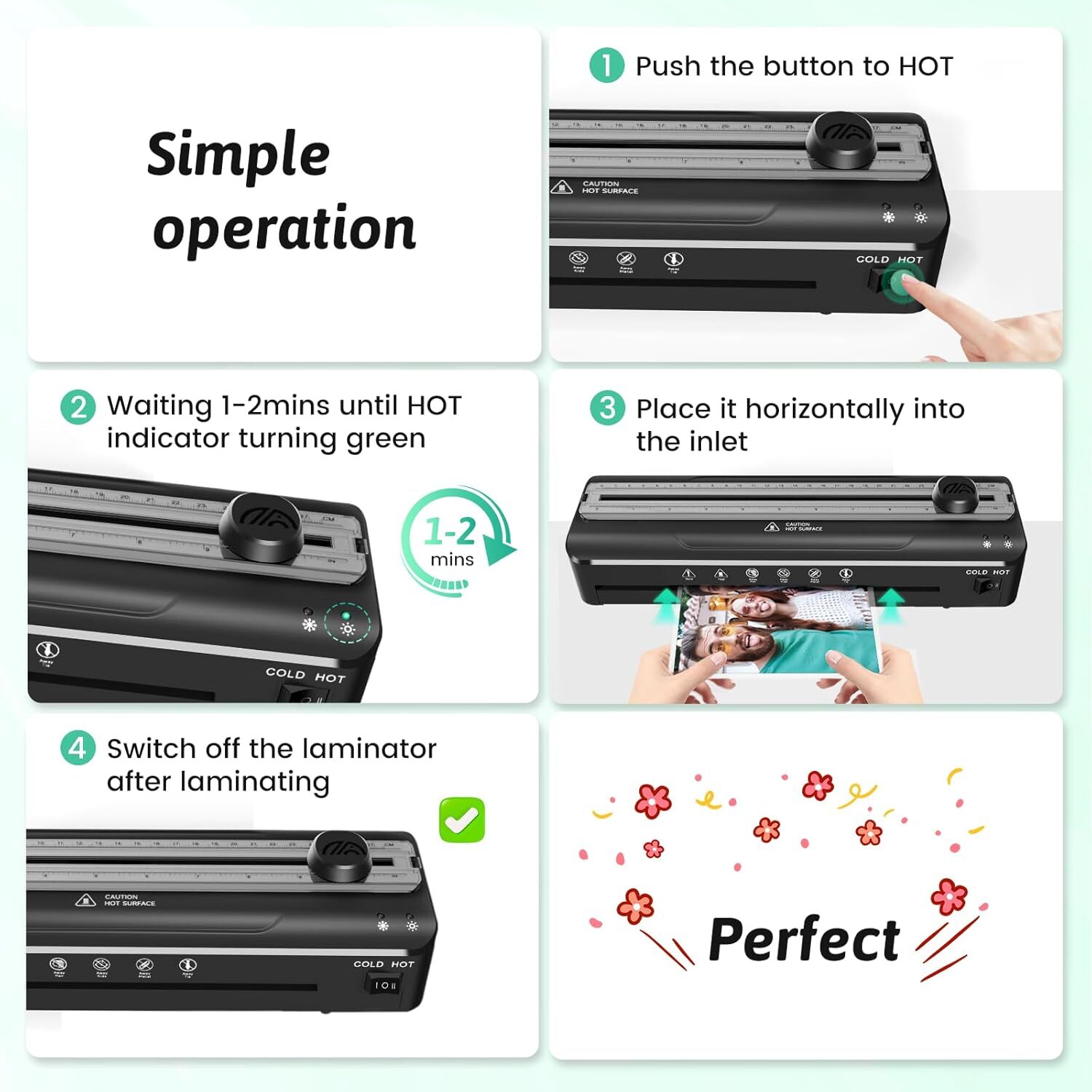 Laminator Machine 9 inch Quick Warm 4-in-1 with Trimmer + 20 Lamination Sheets