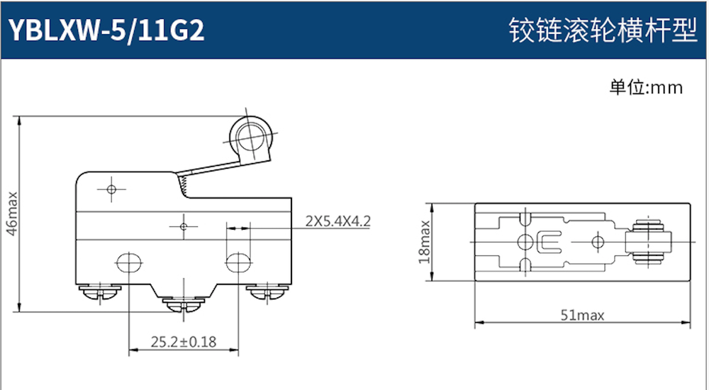 1pc New For CHNT Micro Switch Limit Switch YBLXW-5/11G2