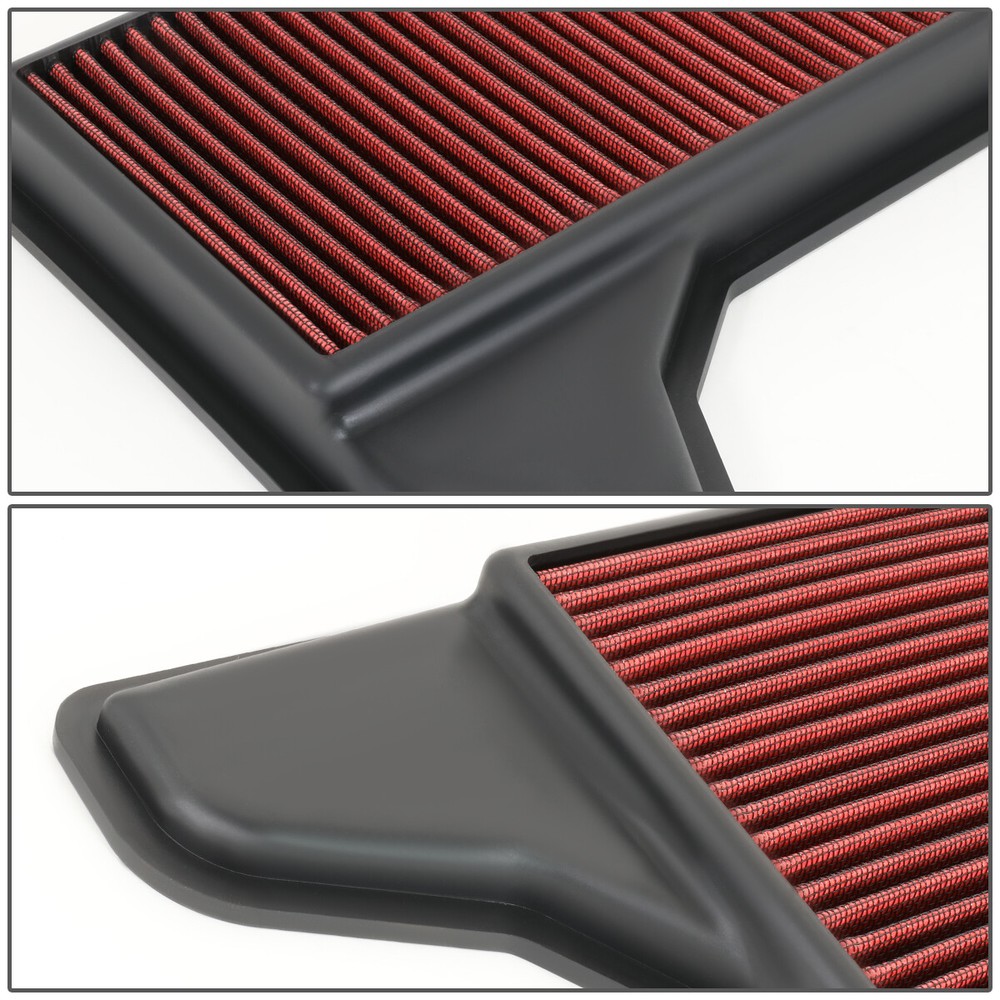 FOR 2015-2019 FORD MUSTANG RED HIGH FLOW ENGINE DROP-IN COLD AIR FILTER PANEL