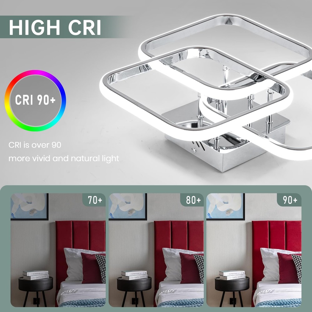 Modern Ceiling Light,Dimmable LED Ceiling Light Fixtures with Remote Control,...