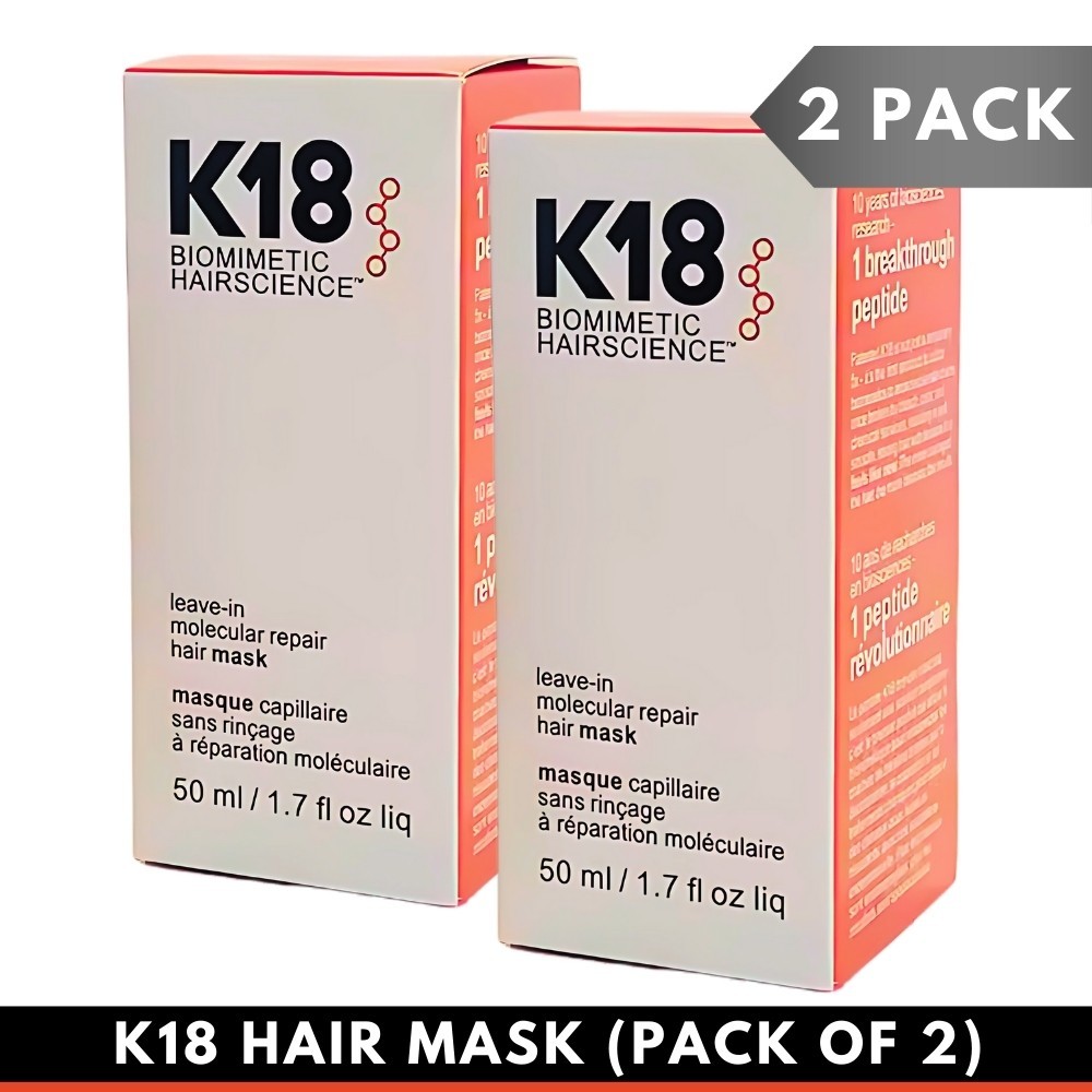 Pack of 2 K18 Leave In Molecular Repair Hair Mask 50ml / 1.7oz Hair Treatment
