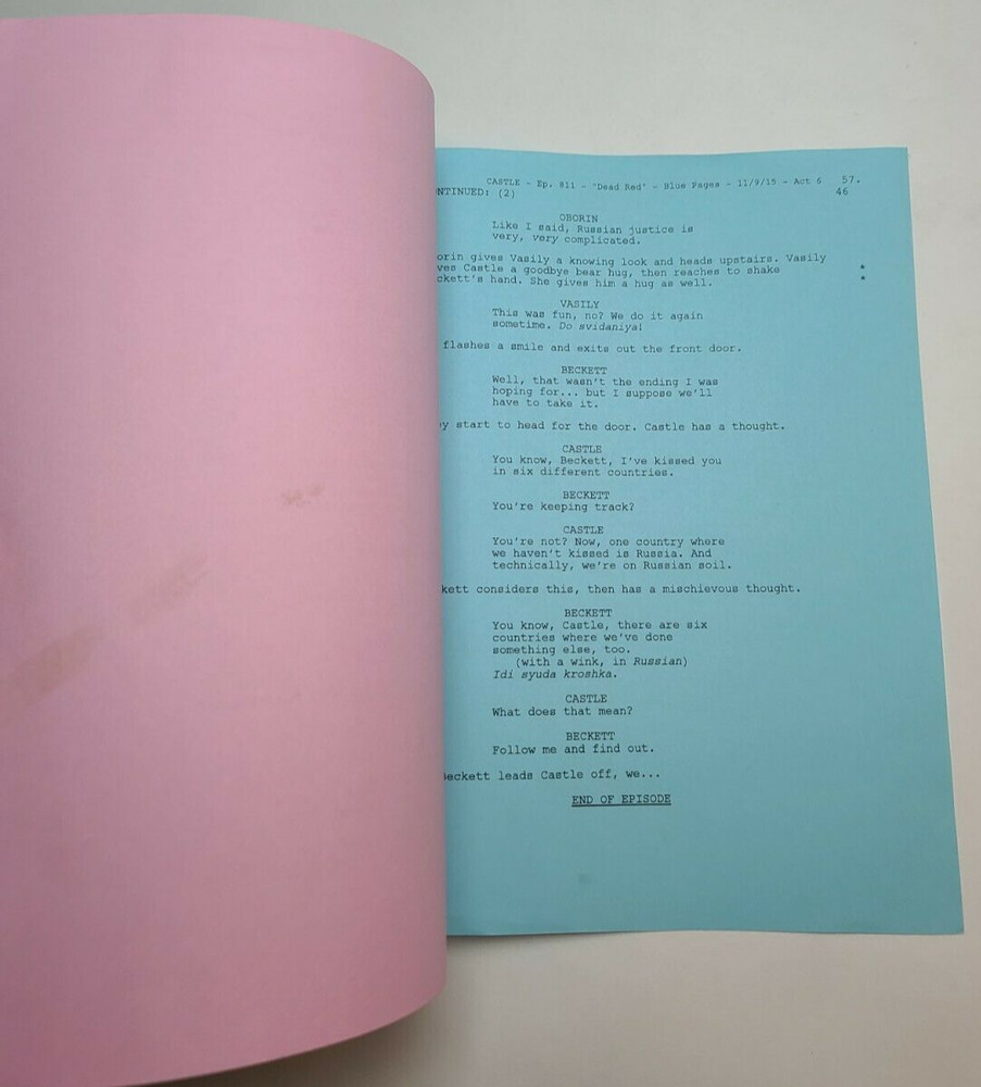 CASTLE / Jim Adler TV Script, Ann Cusack & Seamus Dever "Dead Red"