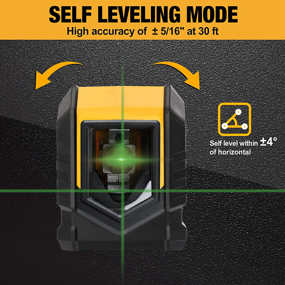 REXISO Self Leveling Cross Line Laser Level Rotatable 360° LED 65FT Indicator US