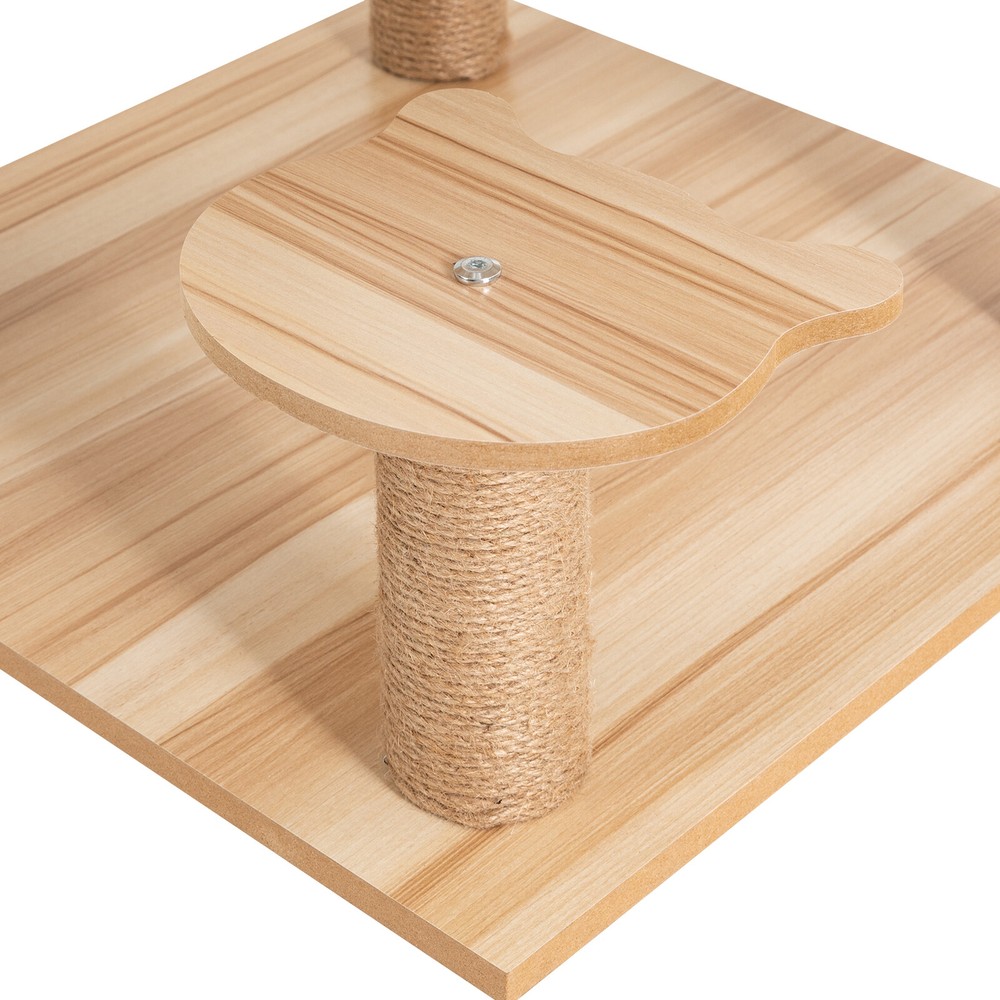 Cat Tree Tower Tall Scratching Post Activity Centre with Den Beige Large 137cm