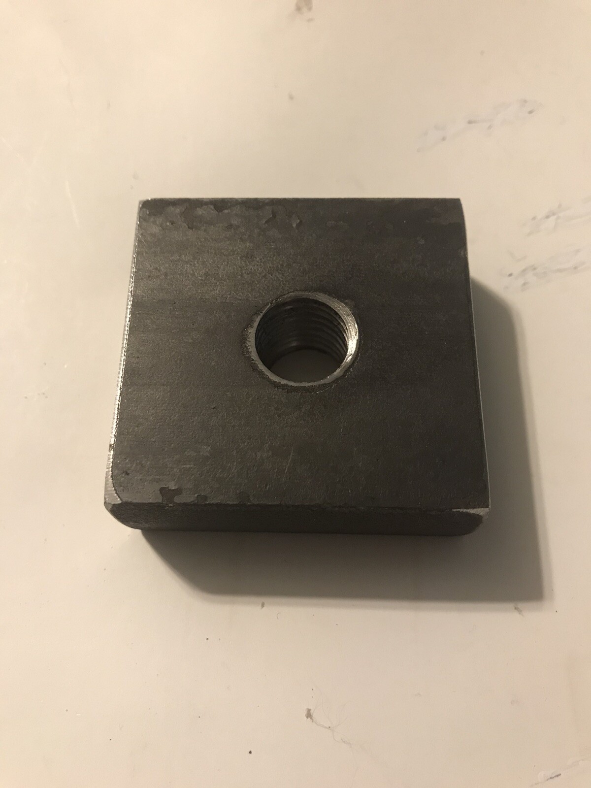 WELD ON THREAD STEEL BLOCK 2”x2”x3/4 THICK. 1/2 NC TAPPED HOLE. SEE DESCRIPTION