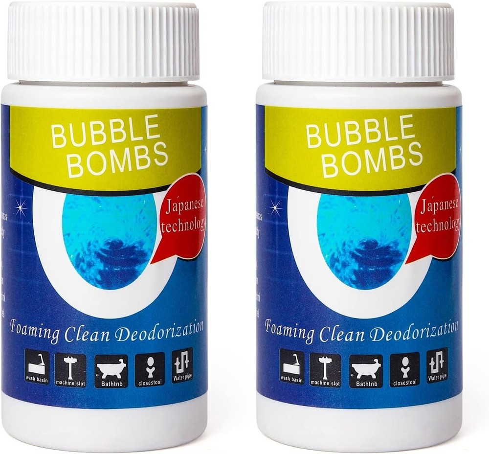 2 Pcs Magic Bubble Bombs Drain Cleaner - Fast Foaming Pipe Cleaner Powder