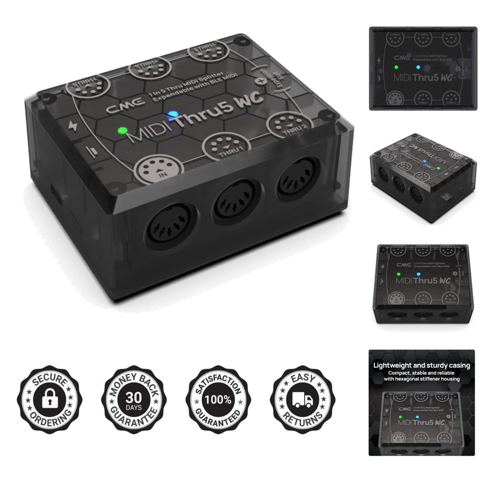 Professional 1-to-5 MIDI Splitter with High-Speed Optocoupler - Zero Latency