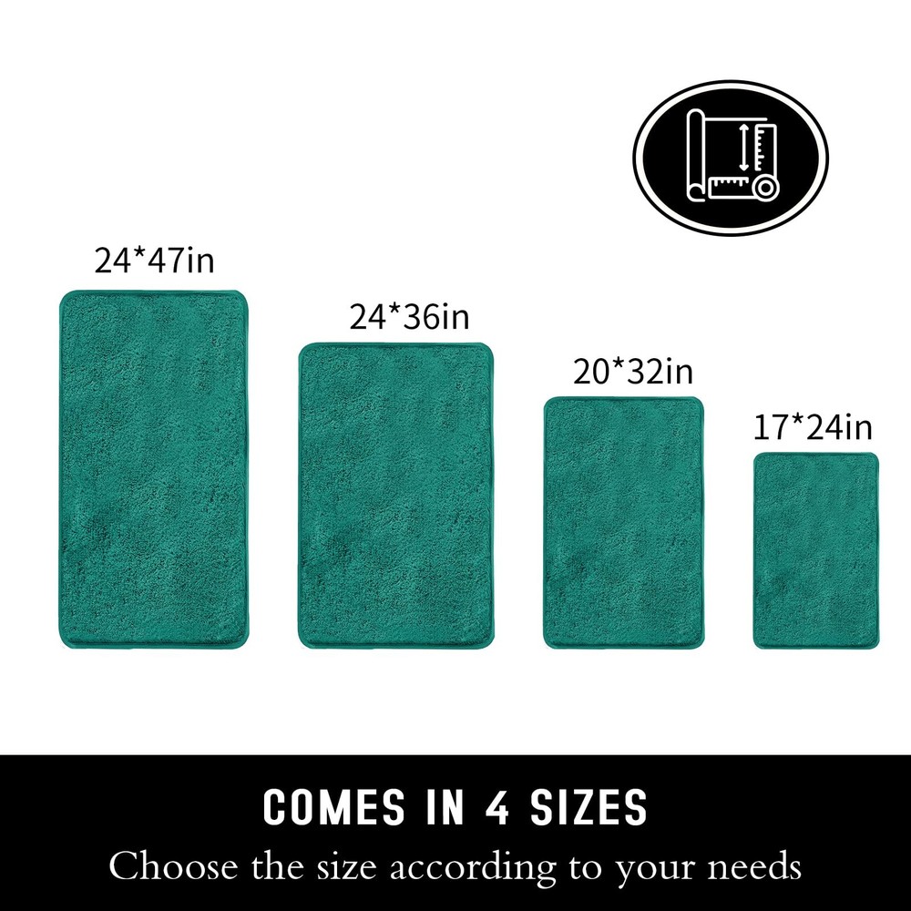 MATENGZIG Microfiber Bathroom Rug 20x32, Extra Soft 20''x32'', Turquoise