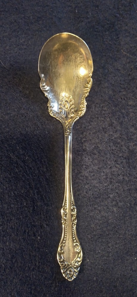 Antique Repousse Silvertone Berry Spoons WM Rogers