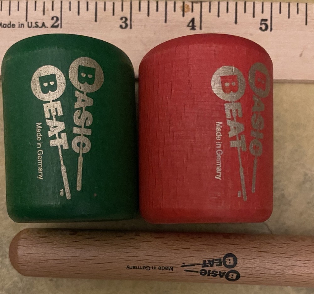 2 Basic Beat small wood maracas & Clacker early education Pro quality Excellent