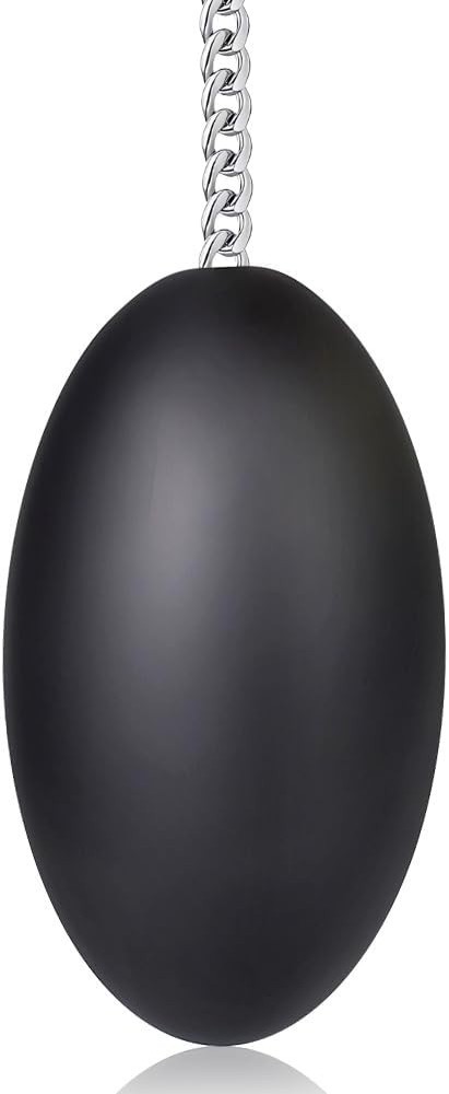 Liquid Silicone Anal Plugs Egg-Shaped Butt Plug with Stainless Steel Pull Chain