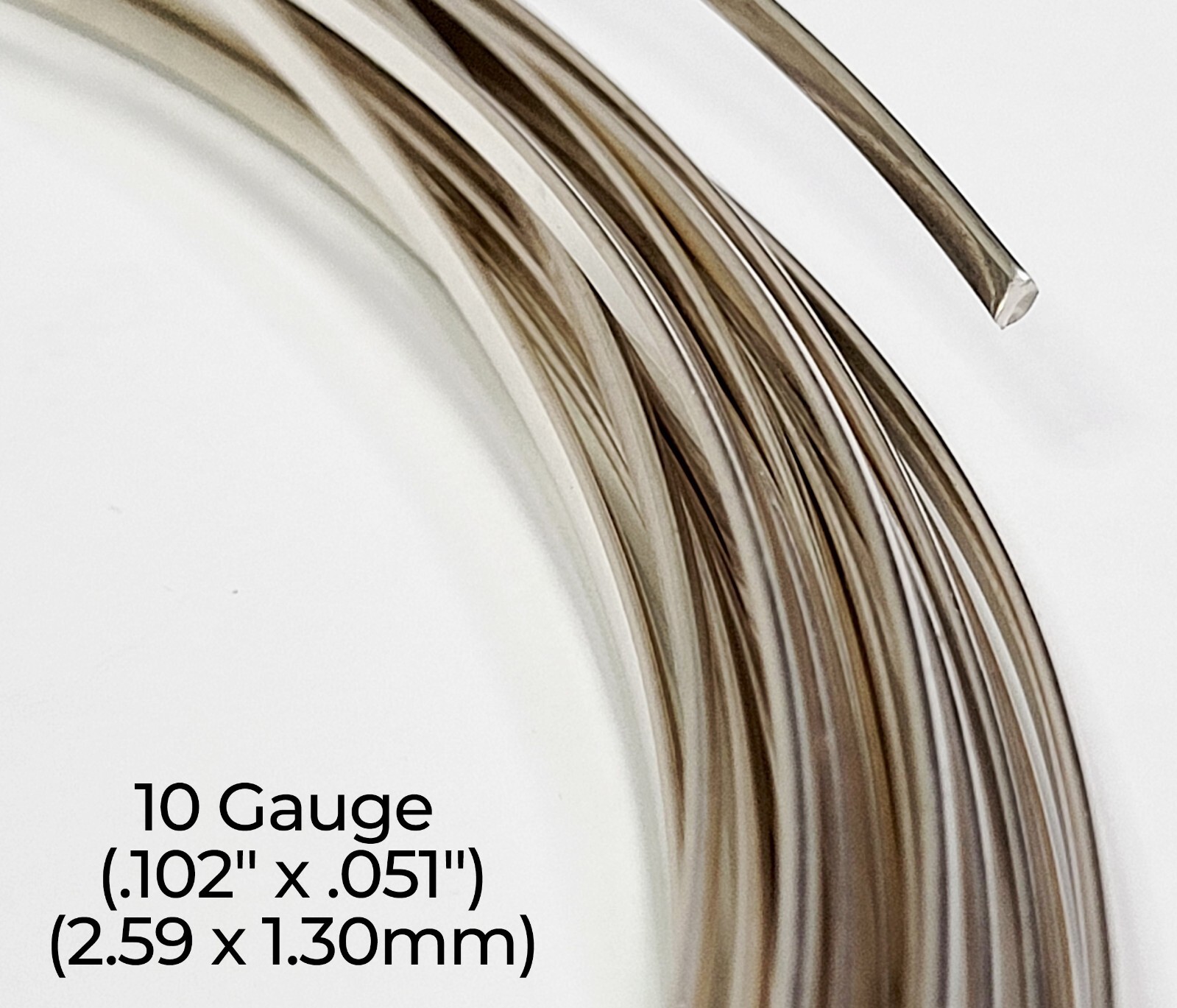 940 Argentium Silver Wire | Half Round, Half Hard | 8-22 Gauge | 1-10 Ft | USA
