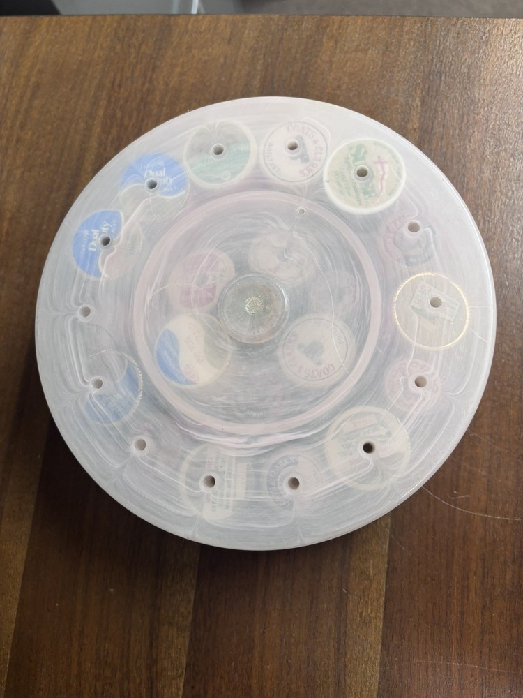 Plastic Thread Box Spool Holder Light Pink with 14 Spools of Thread