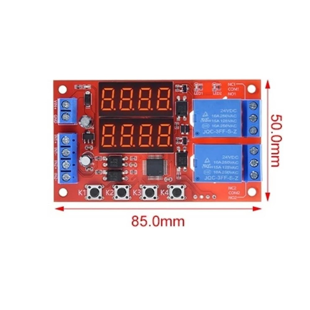 12V 10A Adjustable Time Delay Relay Module 32 Modes Dual Way LED Timer Switch US