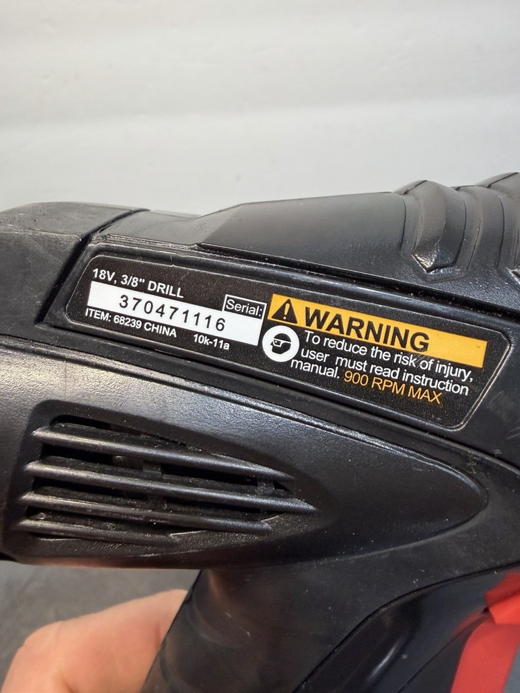Drill Master 68239 18V 3/8" Cordless Drill Driver Works Tested Bare Tool Only