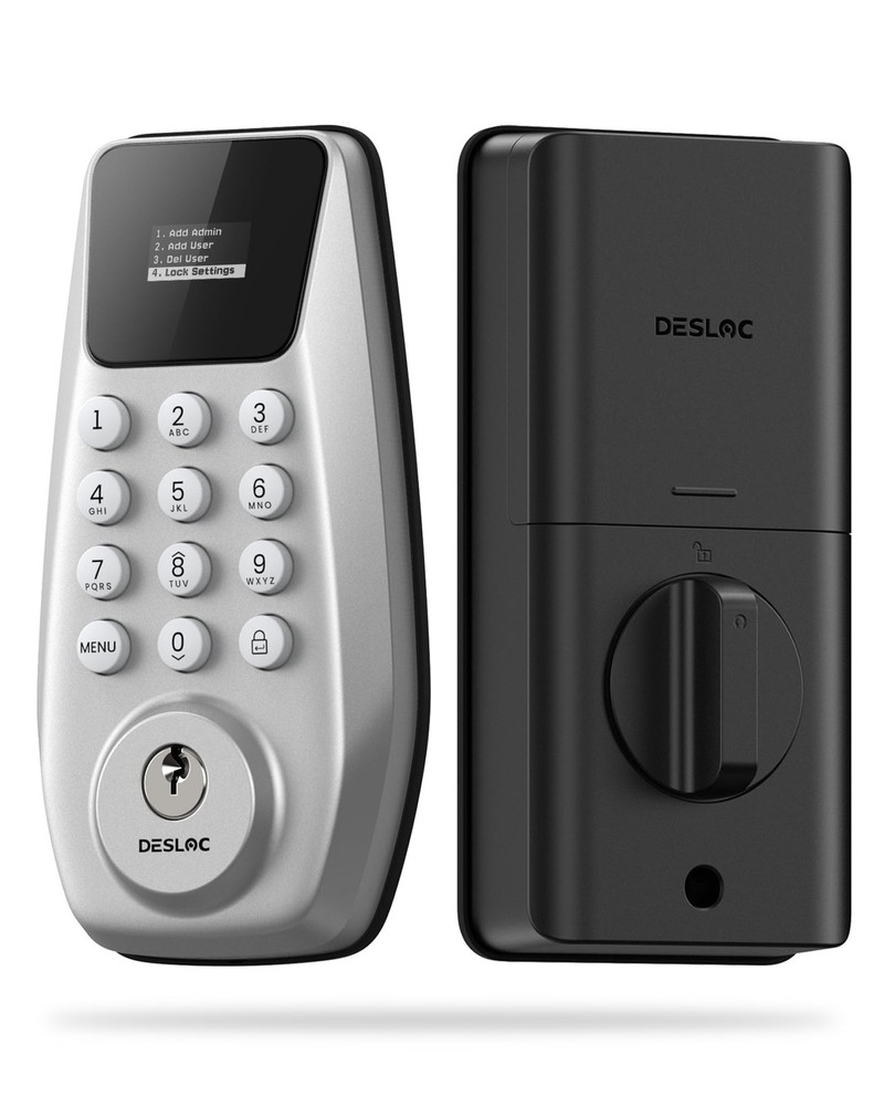 C100 Keyless Entry Door Lock Smart Deadbolt 100 Codes IP54 Waterproof Silver