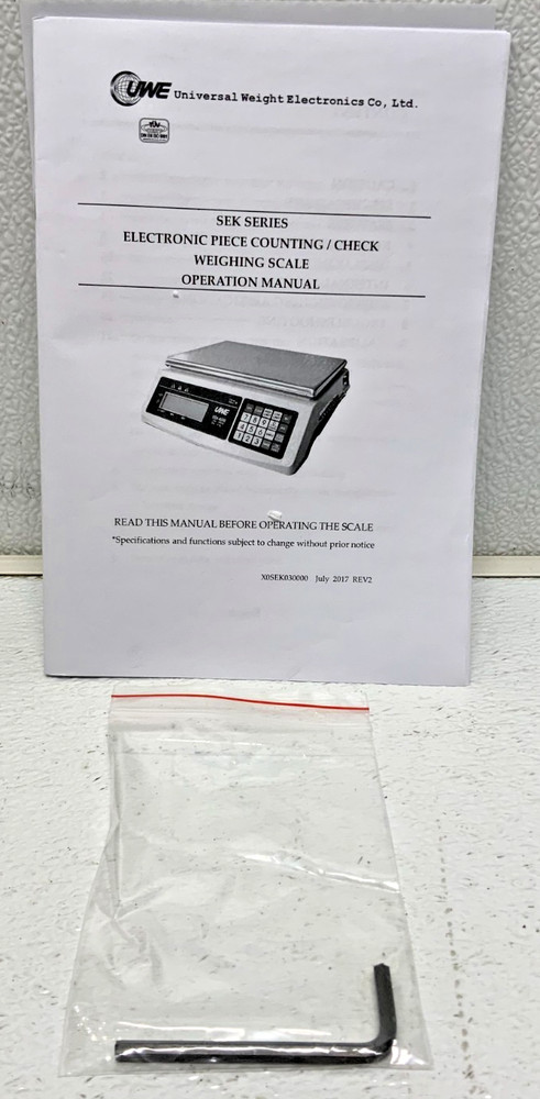 New UWE SEK-30K Checkweighing Scale 30kg Max w/ Indicator Stack Light Post 66D