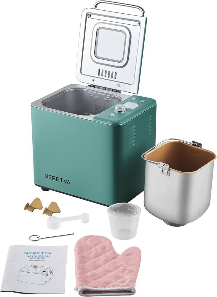 Elegant Green Bread Maker - 20 Programs with Nonstick Ceramic Pan & Easy Clean
