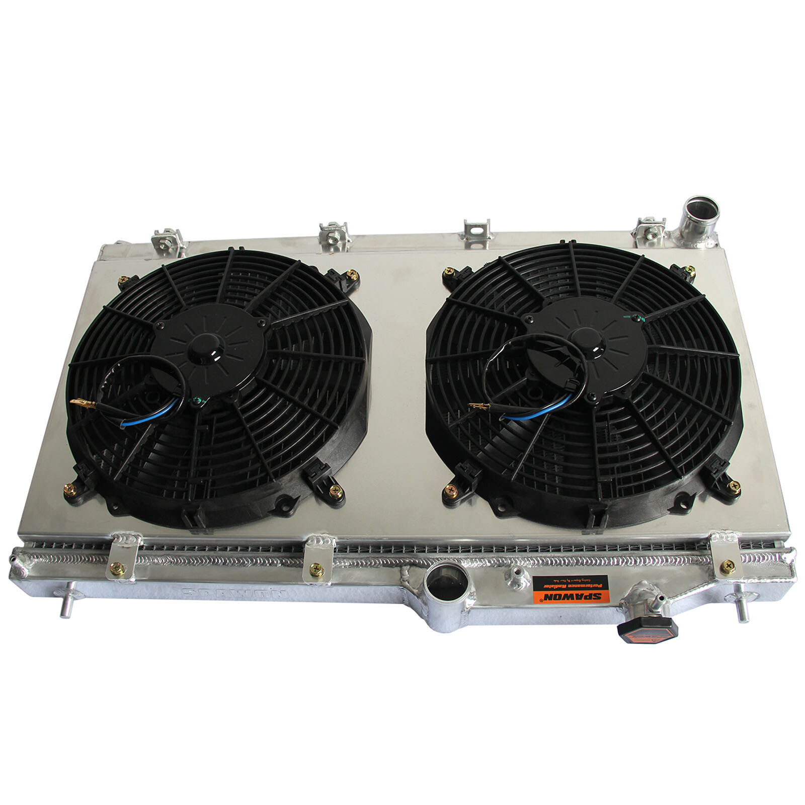 SPAWON Radiator + Fan Shroud For Subaru Impreza WRX 2008-2014 2.0L 2.5L H4 MT