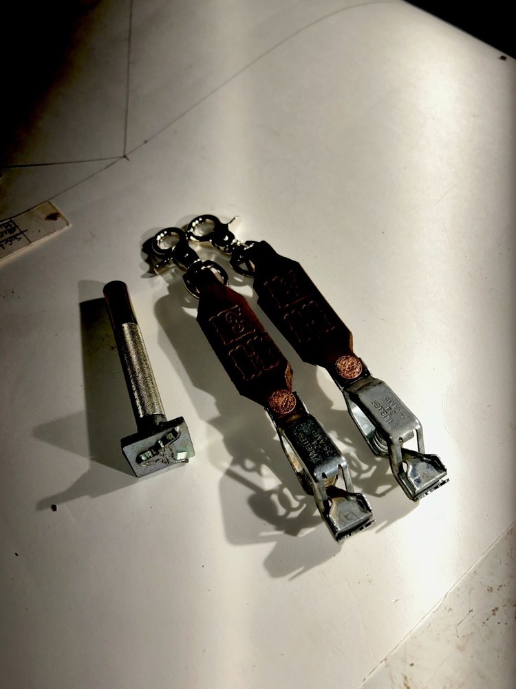 leather strap glove holder