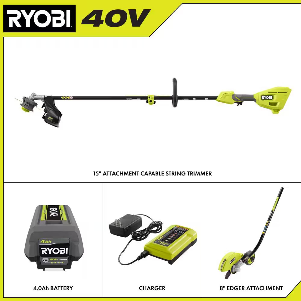 40V 15 In. Expand-It Cordless Battery Attachment Capable String Trimmer & Edger