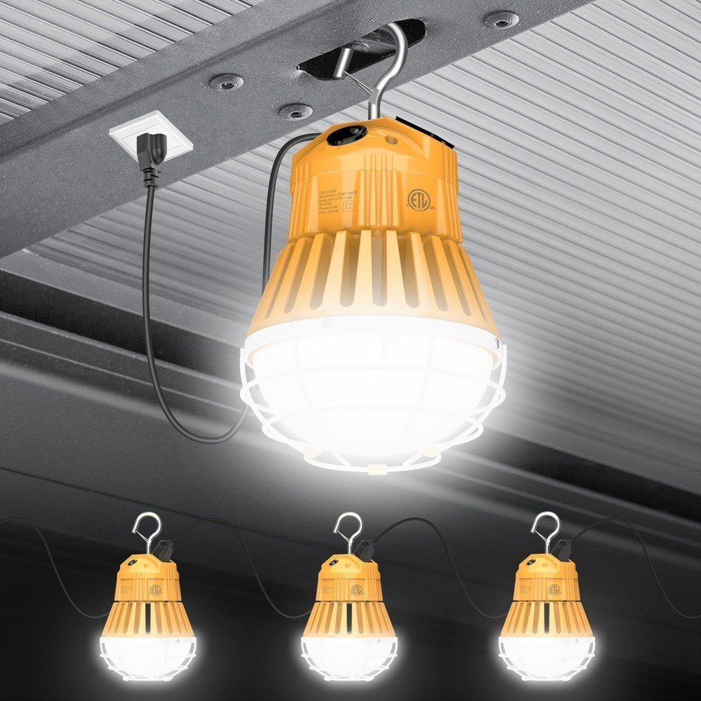 100W LED Temporary Construction Lights- Linkable Construction Hang Light 15000Lm