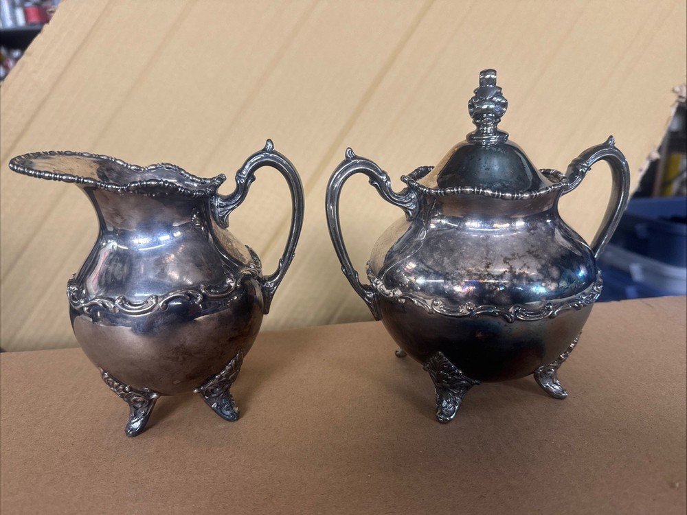 Antique Silver Plated Coffe Cream/tea Set