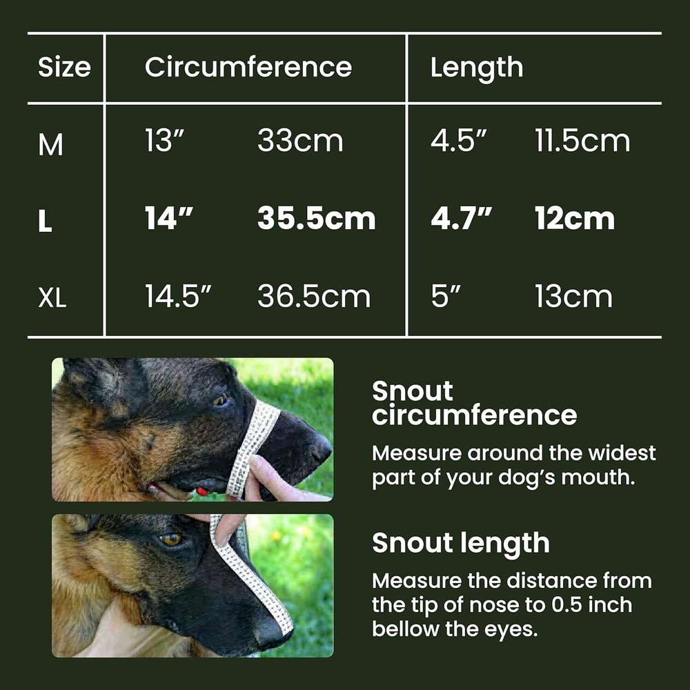 Ventilated Basket Dog Muzzle for Training - Fits Large German Shepherds Easily