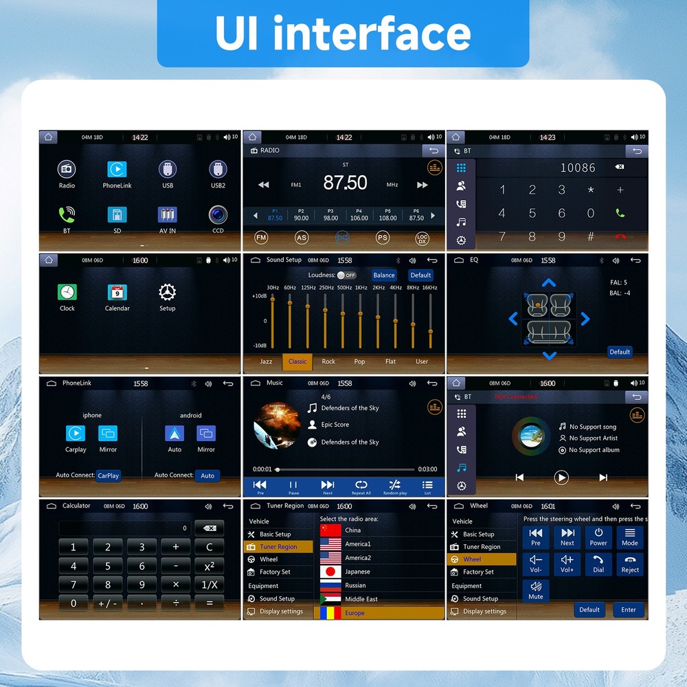 2DIN Double 7” Touchscreen Car Stereo with Bluetooth, GPS& Apple/Android CarPlay