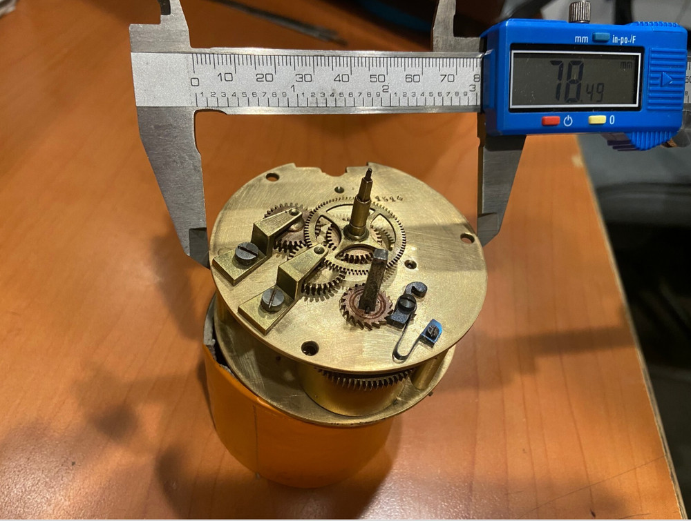 DOUBLE SIDED DIAL ANTIQUE CLOCK MOVEMENT