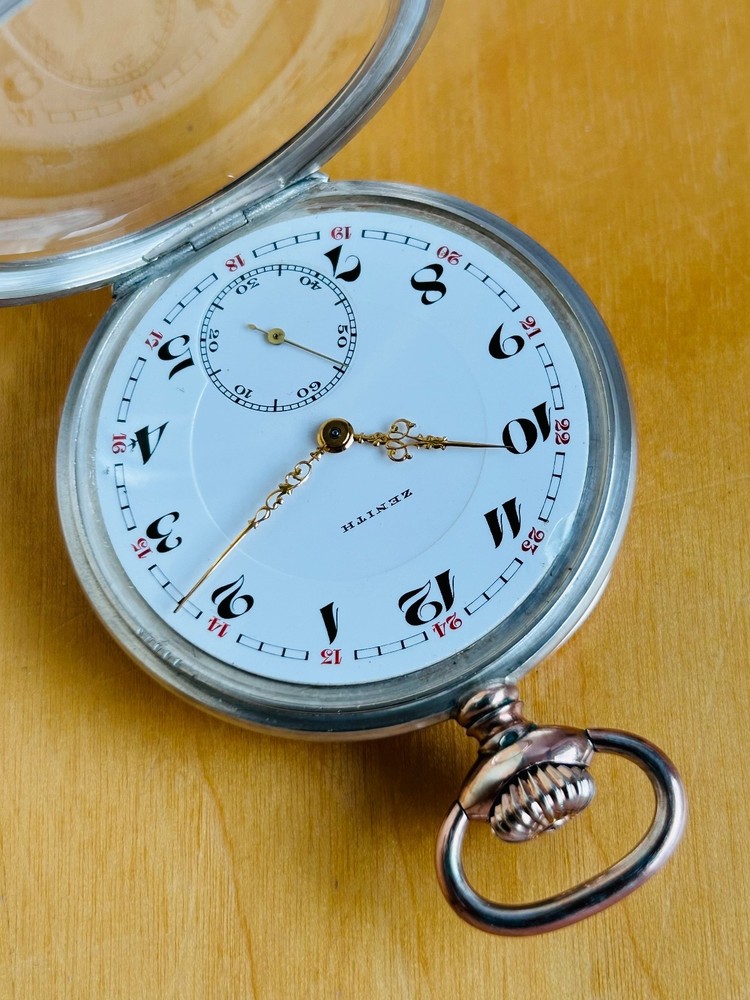 2T805 Zenith silver pocket watch