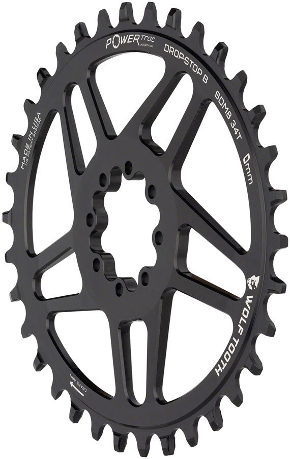 Wolf Tooth Elliptical Direct Mount Chainring - 34t, Direct Mount, Drop-Stop B,