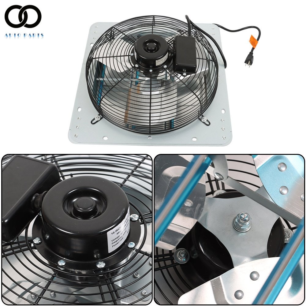 14inch Shutter Exhaust Fan Ventilation Extractor Wall-Mounted Square Blower