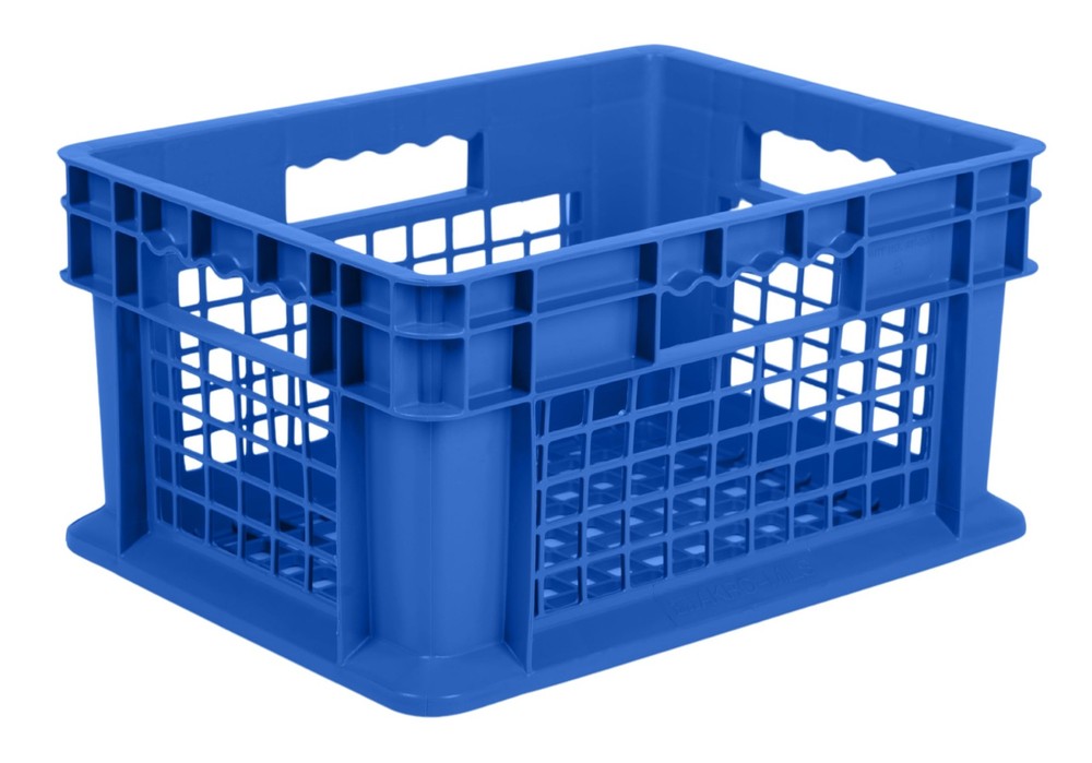 12 x 16 x 8 (4 Pack) Mesh Straight Wall Handled Storage Container Tote, Blue