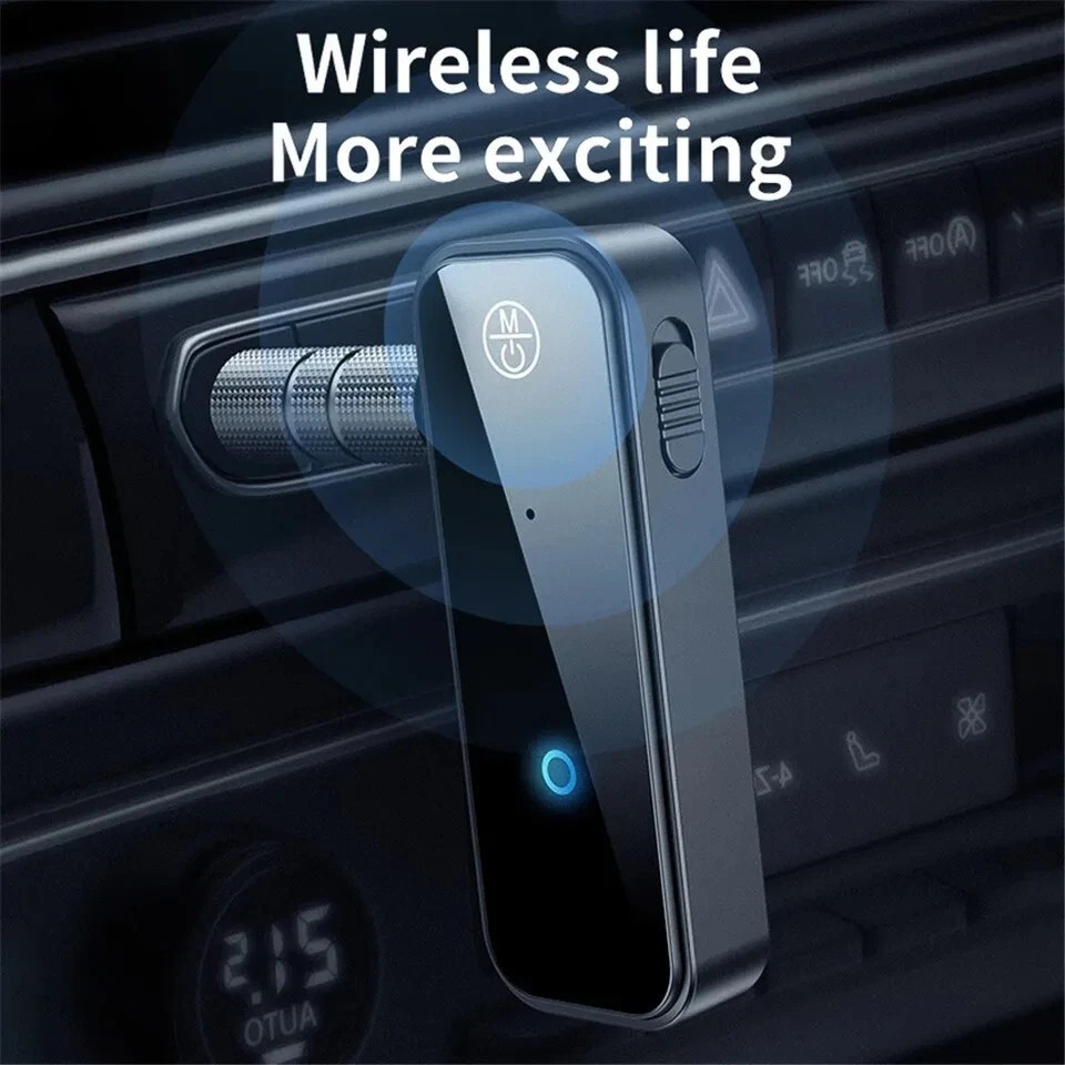 Wireless Bluetooth 5.0 Transmitter Audio Adapter 3.5mm Aux Micro USB Car Kit