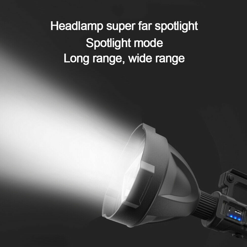 Most Powerful P70 LED Flashlight Torch USB Rechargeable Searchlight Work Light